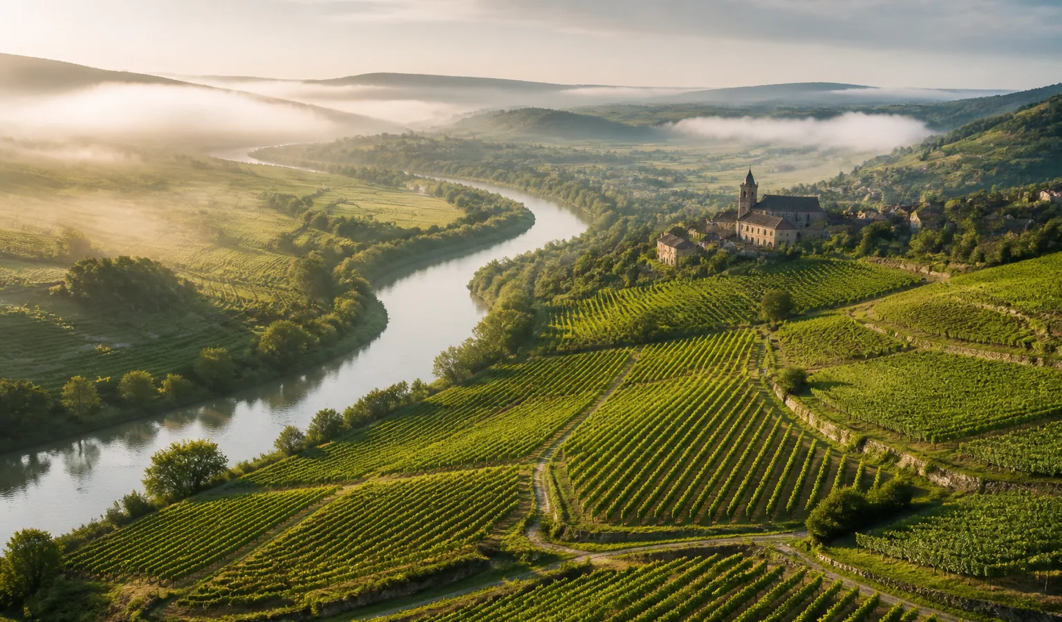 Paysage de vignobles et guide des appellations viticoles françaises
