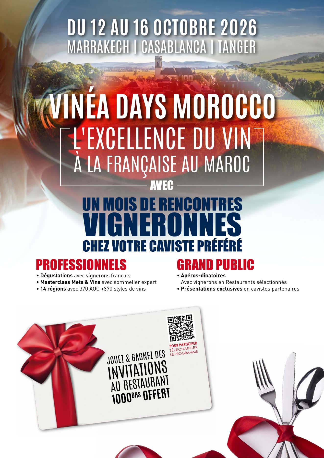 Affiche verticale des Vinéa Days Morocco 2026