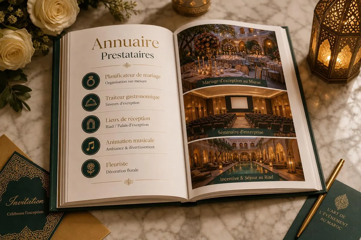 Annuaire gratuit des lieux et prestataires pour événements au Maroc