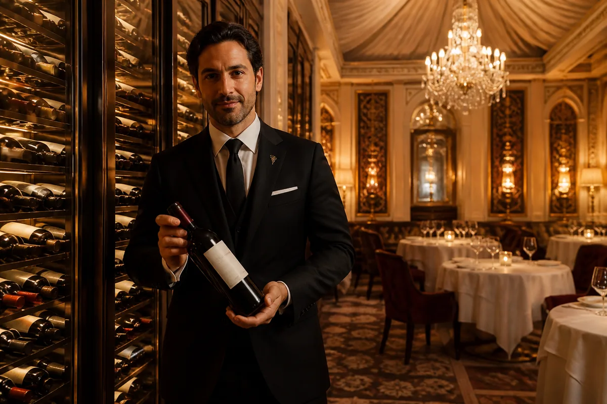 Sommelier et cave d’exception dans un restaurant gastronomique au Maroc