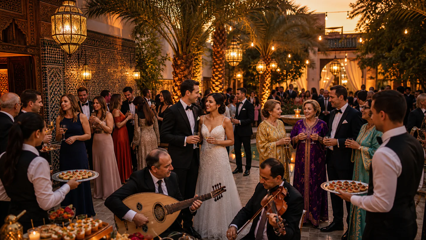 Réception de mariage dans un riad marocain